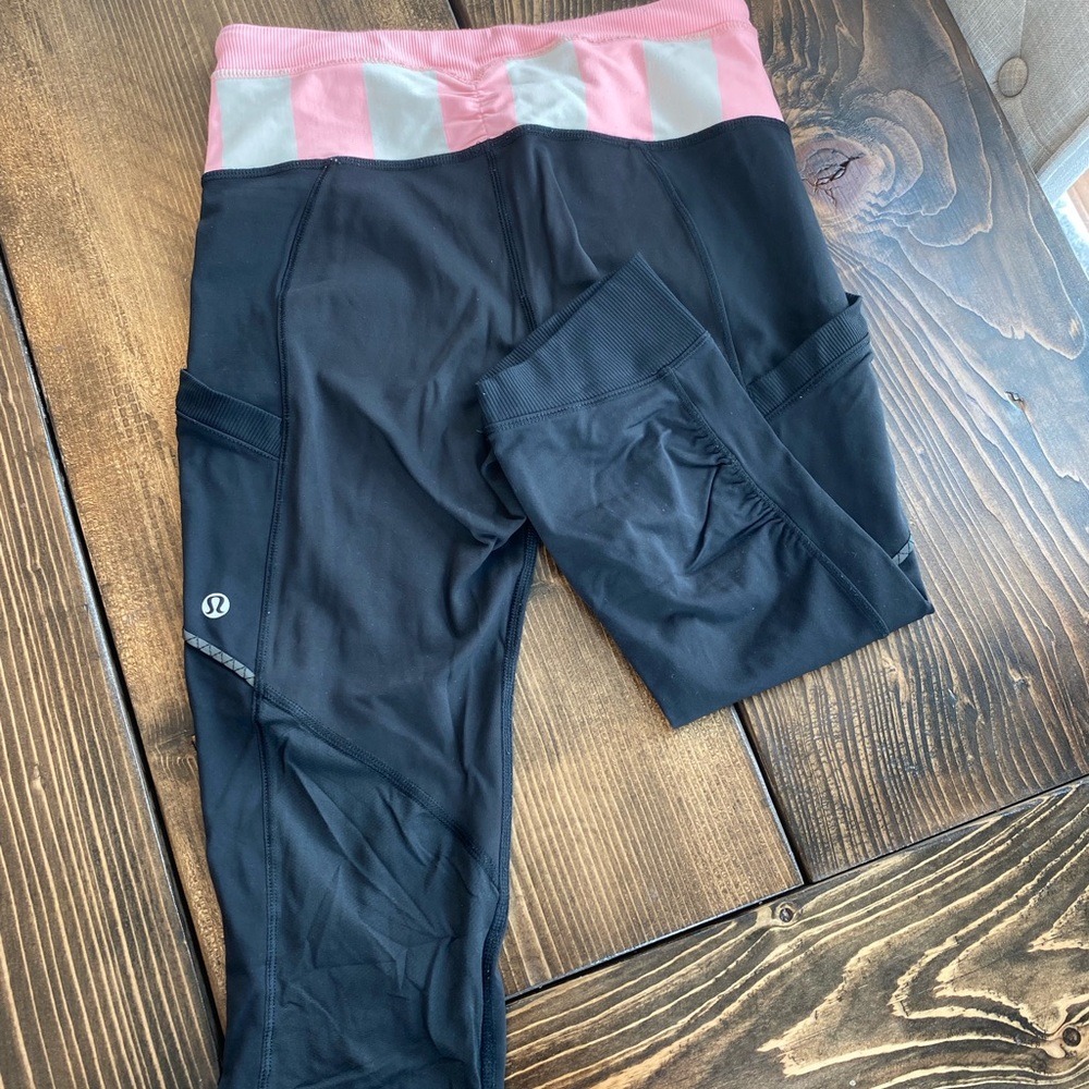 Lululemon Speed Crop Legging Vintage Pink Black